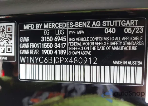 2023 Mercedes-Benz G 550 4Matic из США, поврежденный, VIN W1NYC6BJ0PX480912